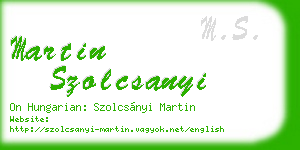 martin szolcsanyi business card