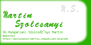 martin szolcsanyi business card